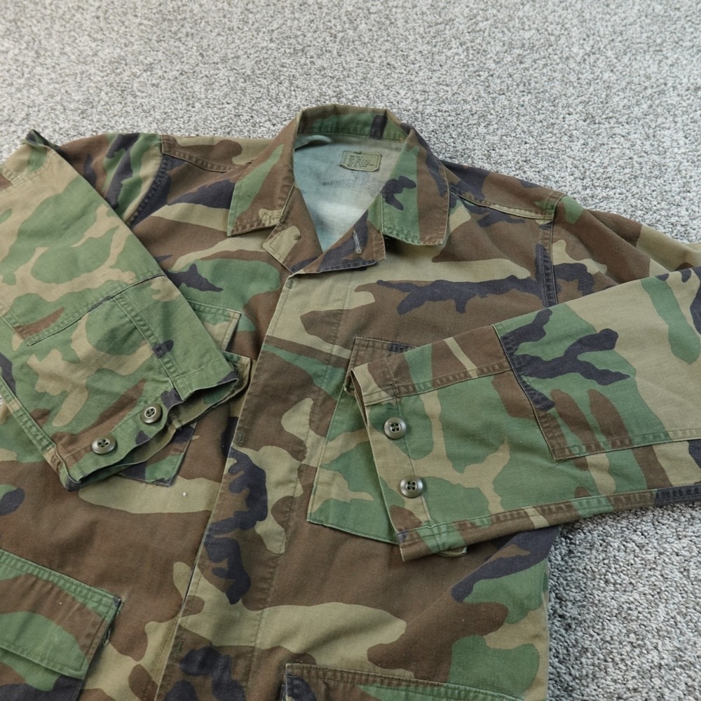 Military Jacket Mens S Woodland Camo Army Combat Coat BDU Tactical Outdoor Hunt